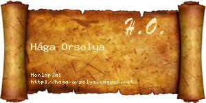 Hága Orsolya névjegykártya